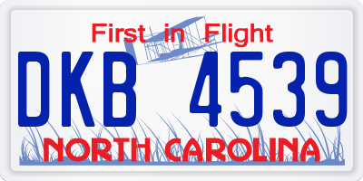 NC license plate DKB4539