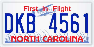 NC license plate DKB4561