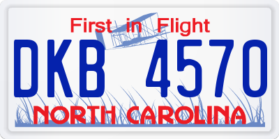 NC license plate DKB4570