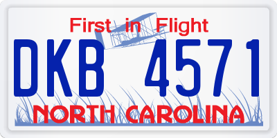 NC license plate DKB4571