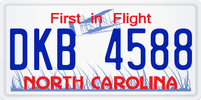 NC license plate DKB4588