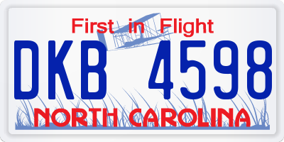 NC license plate DKB4598
