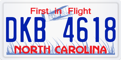 NC license plate DKB4618