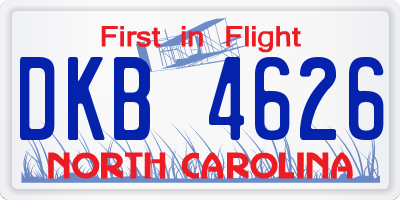 NC license plate DKB4626