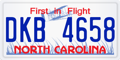 NC license plate DKB4658