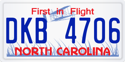 NC license plate DKB4706