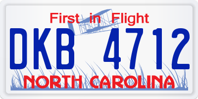 NC license plate DKB4712
