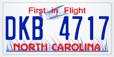 NC license plate DKB4717
