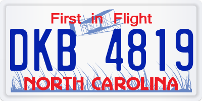 NC license plate DKB4819