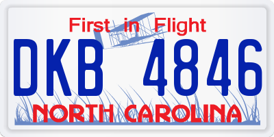 NC license plate DKB4846