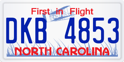 NC license plate DKB4853
