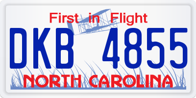 NC license plate DKB4855