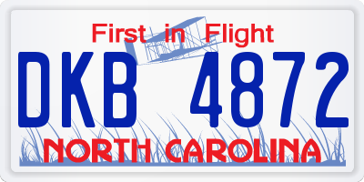 NC license plate DKB4872