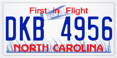 NC license plate DKB4956