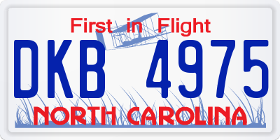 NC license plate DKB4975