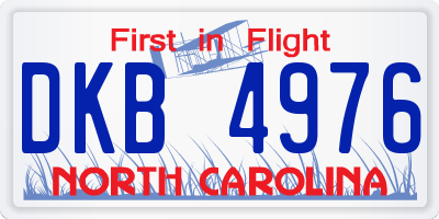 NC license plate DKB4976