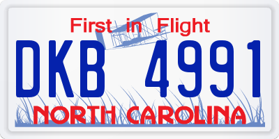 NC license plate DKB4991