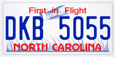 NC license plate DKB5055