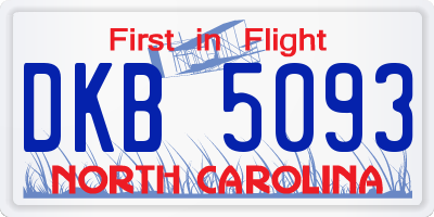 NC license plate DKB5093