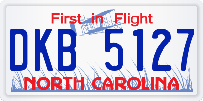 NC license plate DKB5127