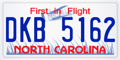 NC license plate DKB5162