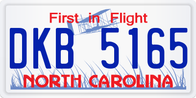 NC license plate DKB5165