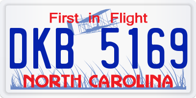 NC license plate DKB5169