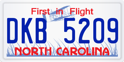 NC license plate DKB5209