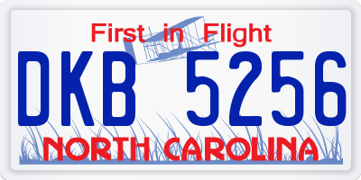 NC license plate DKB5256