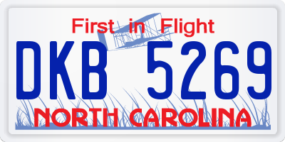 NC license plate DKB5269