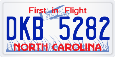 NC license plate DKB5282