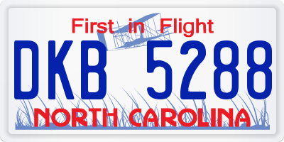 NC license plate DKB5288