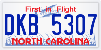 NC license plate DKB5307