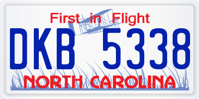 NC license plate DKB5338