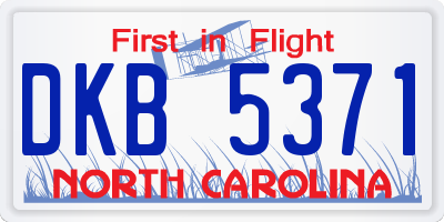 NC license plate DKB5371