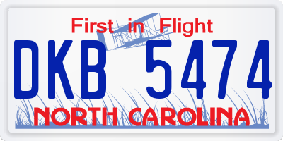 NC license plate DKB5474