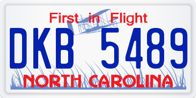 NC license plate DKB5489