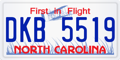 NC license plate DKB5519