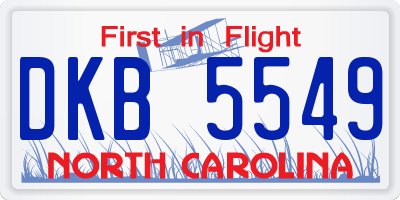 NC license plate DKB5549