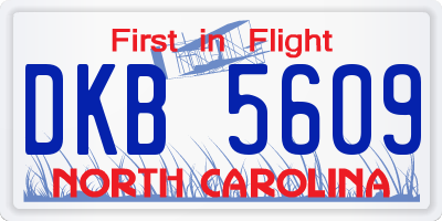 NC license plate DKB5609