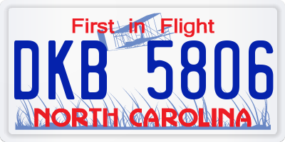 NC license plate DKB5806