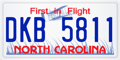 NC license plate DKB5811