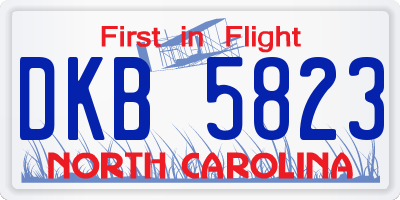 NC license plate DKB5823
