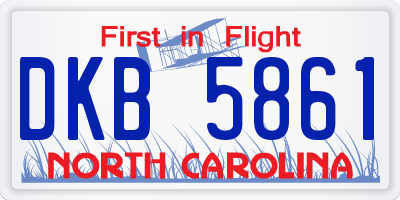 NC license plate DKB5861
