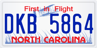 NC license plate DKB5864