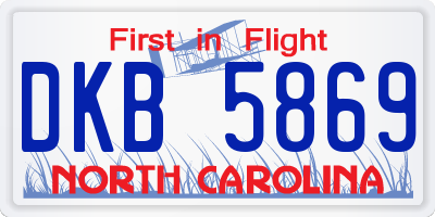 NC license plate DKB5869