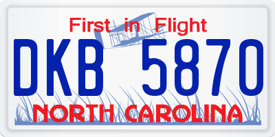 NC license plate DKB5870