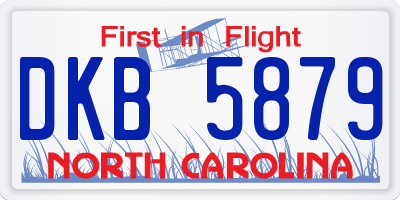 NC license plate DKB5879