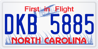 NC license plate DKB5885