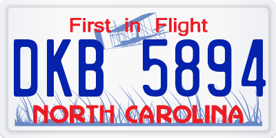 NC license plate DKB5894
